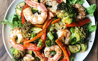 Low FODMAP Shrimp & Roasted Vegetable Salad