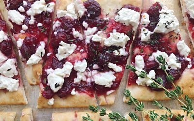 Goat Cheese and Cranberry Flatbread with Thyme