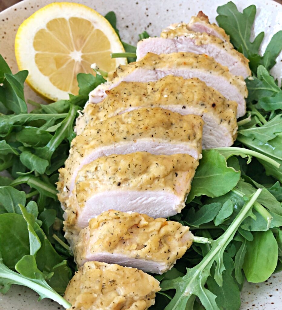 hummus crusted chicken