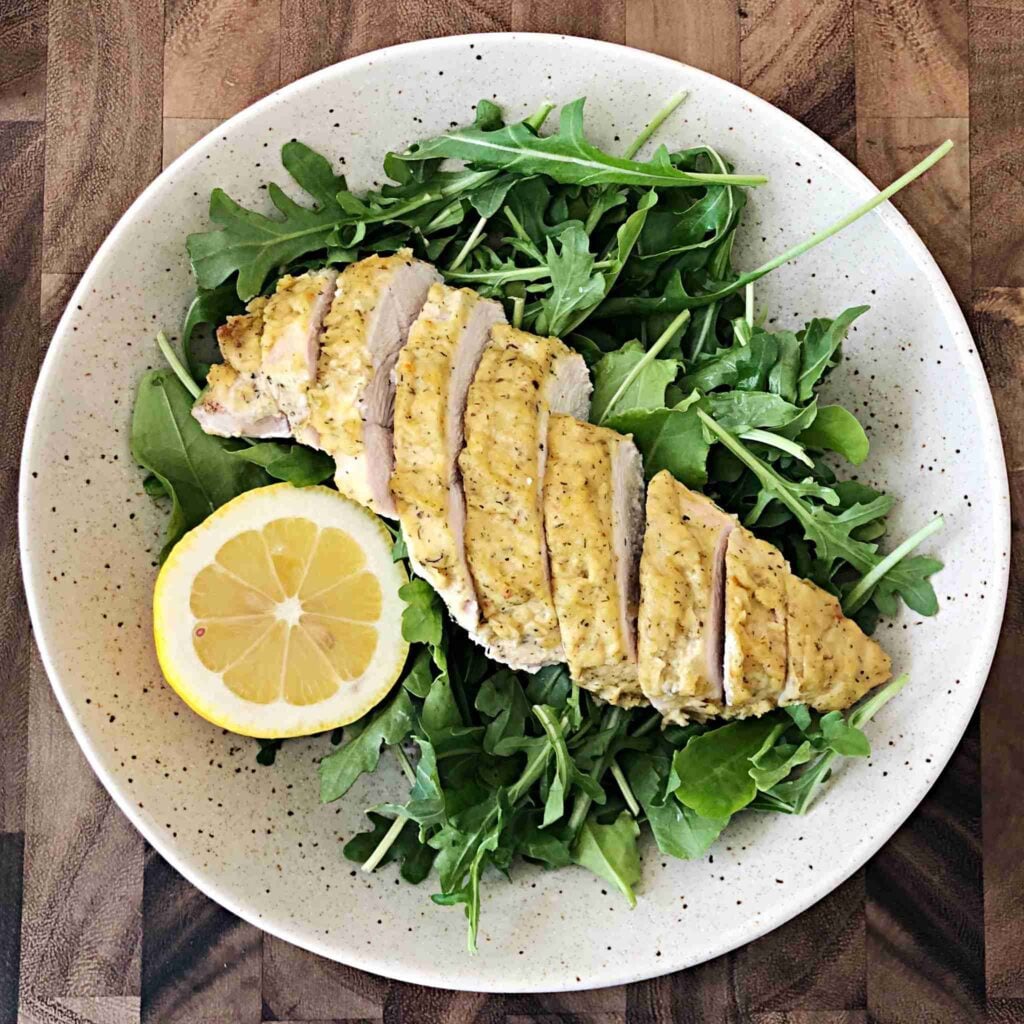 hummus crusted chicken pcos lunch ideas