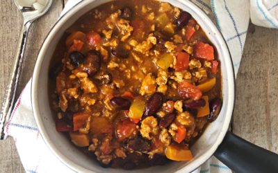 Easy Pumpkin Turkey Chili for stovetop or slow cooker!