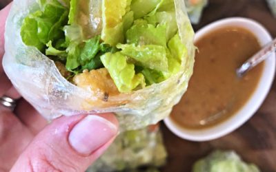 Vegetarian Caesar Salad Summer Rolls for a new spin on an old classic