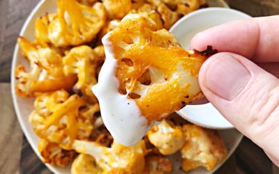 Buffalo Cauliflower Recipe with Ranch Greek Yogurt