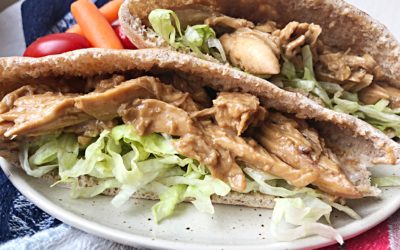 Savory Chicken Pita with Peanut Sauce for a tasty lunch or light dinner