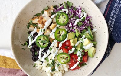 Chicken Rice Bowl with Creamy Cilantro Lime Dressing Recipe