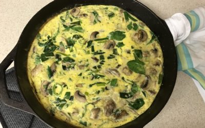Vegetarian Frittata with Leek, Arugula and Mushroom
