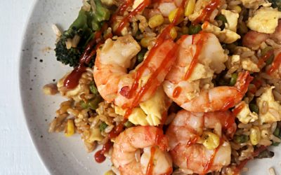 Shrimp Fried Brown Rice for a Healthy Asian Dinner in Minutes!
