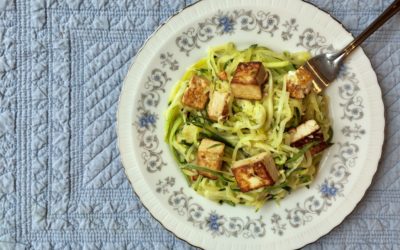 Sesame Ginger Tofu with Zoodles