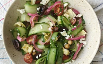 Cucumber Noodle Greek Salad