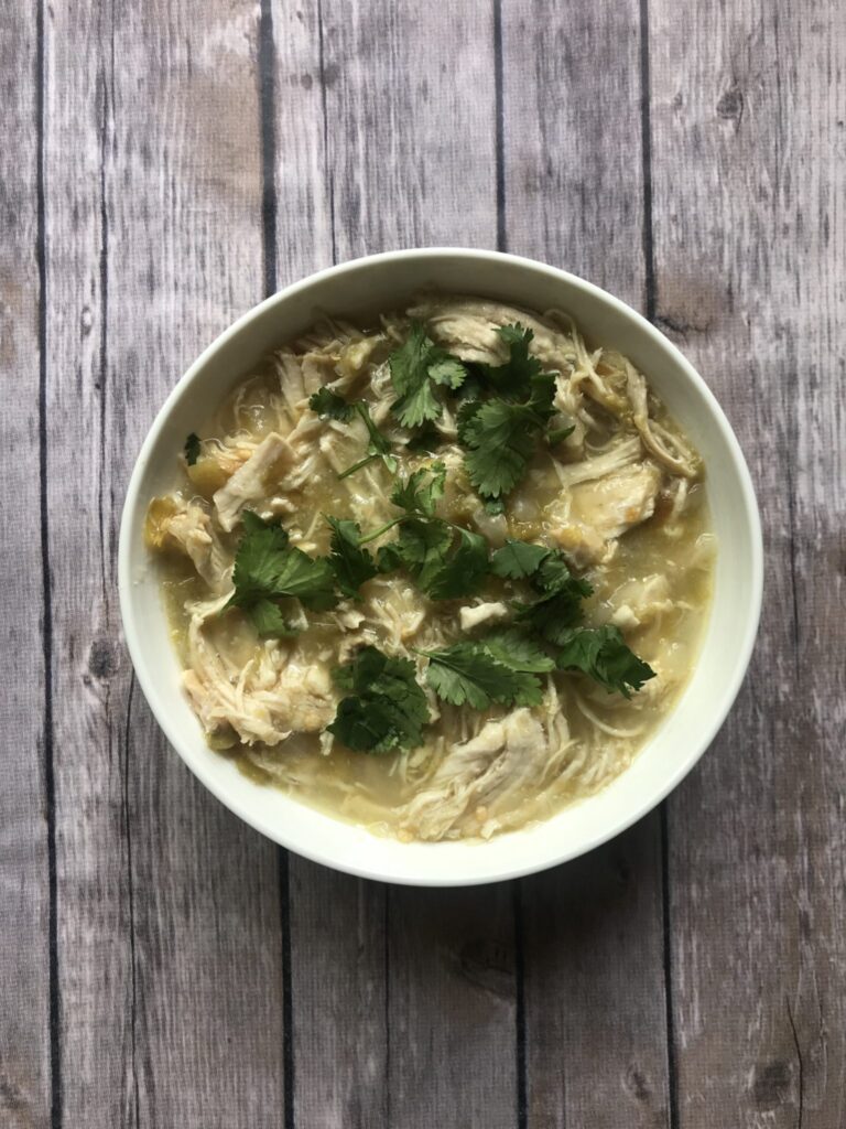 Salsa Verde Chicken in crockpot