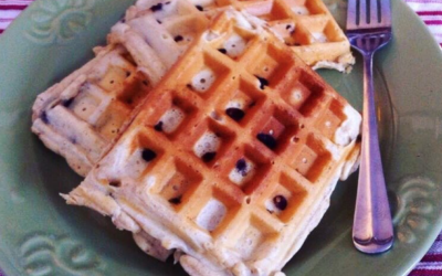 Blueberry Almond Flour Waffles that are Gluten-free and Dairy-free