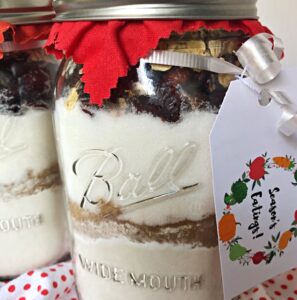 pumpkin cranberry bread gift jar