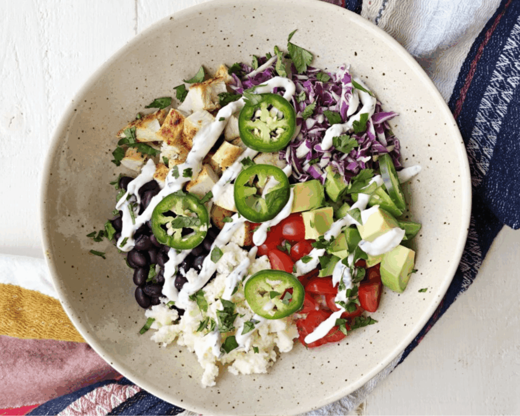 Chicken Taco Bowls with Rice and Beans