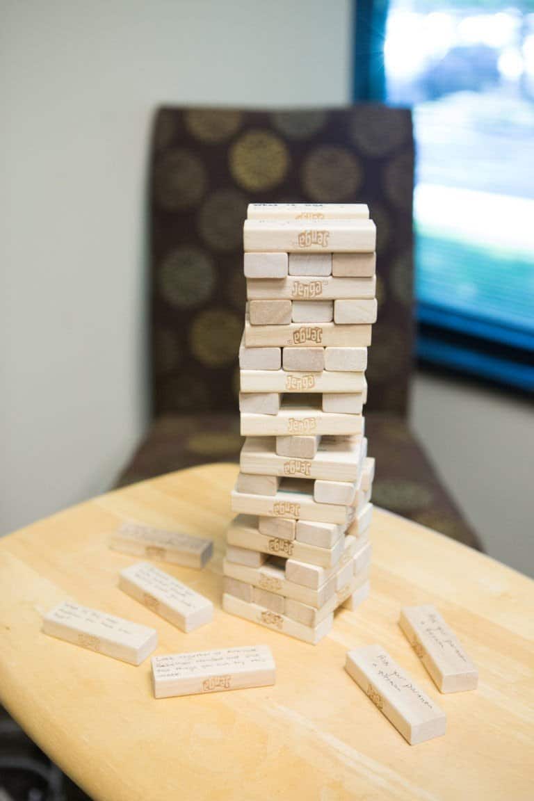Support Group Activities Promote Laughter and Learning With Customized Jenga