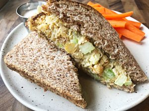 chickpea salad sandwich on low sodium bread