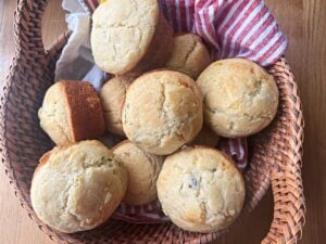 basket of low sodium cornbread muffins