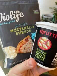 violife mozzarella shreds and tofutti ricotta as dairy free alternatives