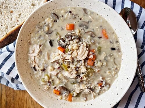 Dairy Free Chicken and Wild Rice Soup in the Crock Pot | Rebecca